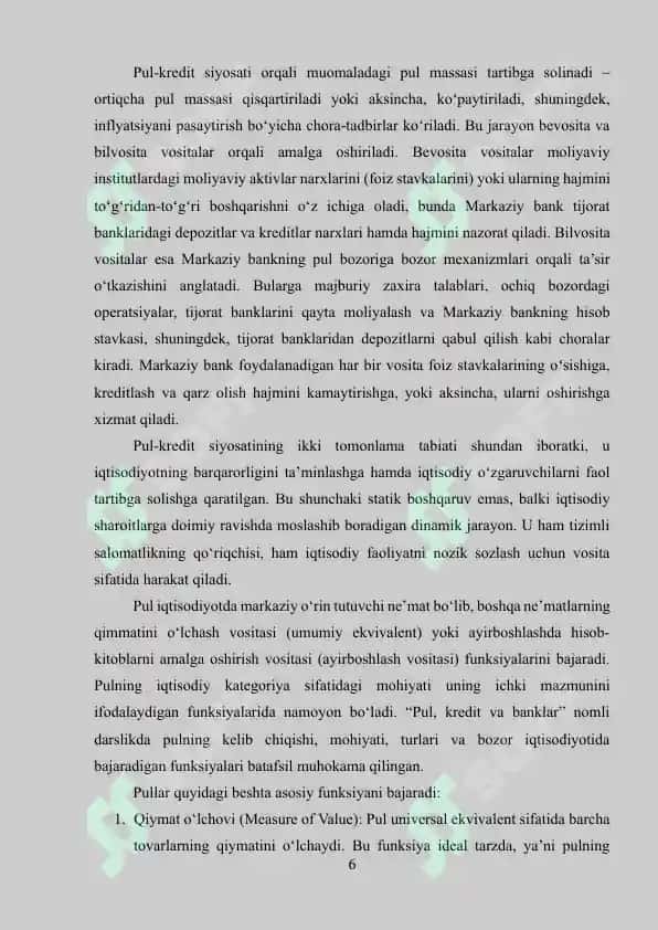 Pul kredit siyosati 5