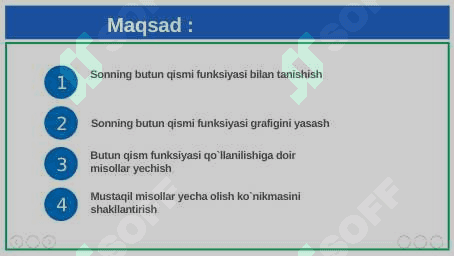 Sonning butun qismi. 2