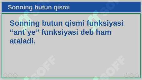 Sonning butun qismi. 4