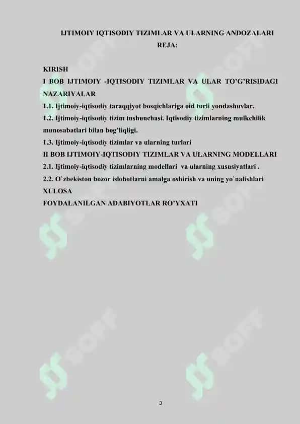 IJTIMOIY IQTISODIY TIZIMLAR VA ULARNING ANDOZALARI 3