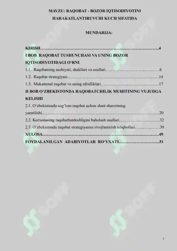 RAQOBAT - BOZOR IQTISODIYOTINI HARAKATLANTIRUVCHI KUCH SIFATIDA 3