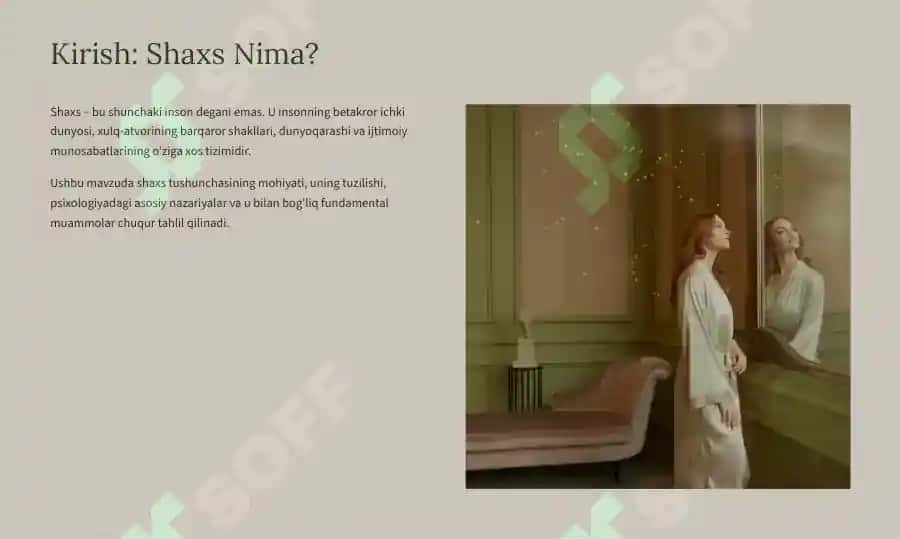 Shaxs Psixologiyasi: Tushuncha, Tuzilma va Asosiy Muammolar 2