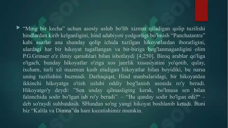 "Ming bir kecha" asarida hikoya qilish san'ati 4