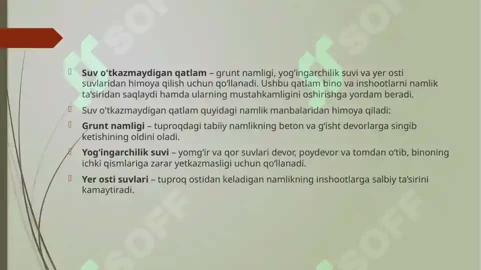 Suvo'tkazmaydigan vaqapillar to'suvi 2