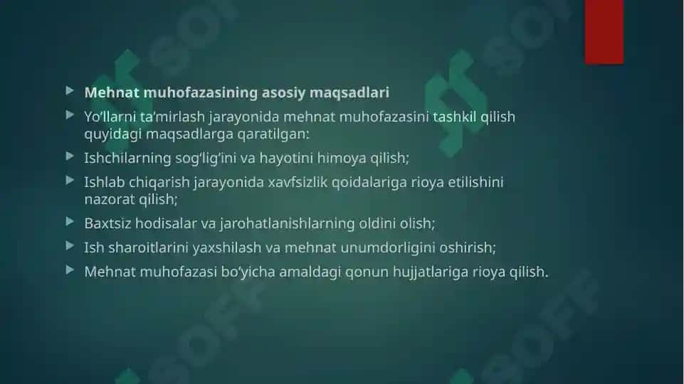 Yoʻllarni ta'mirlashda mehnat muhofazasi boʻyicha ishlarni tashkil qilish 3
