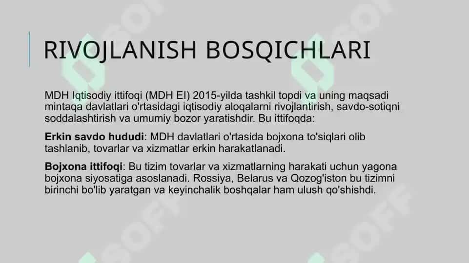 MDH mamlakatlarining iqtisodiy integratsiyadagi ishtiroki 4