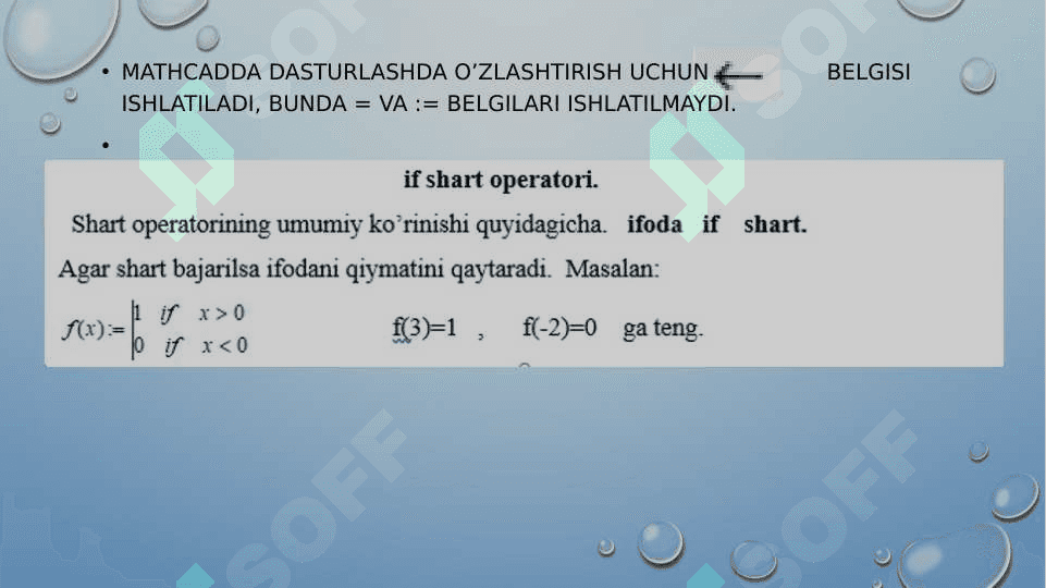 Mathcad dasturlash elementlari 7