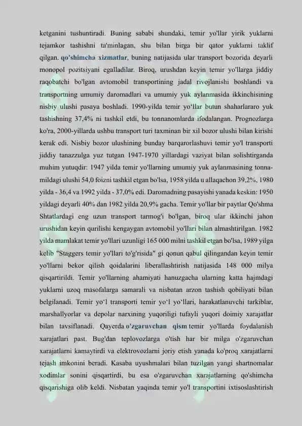 Transport turlarining ishlash texnologiyalari 3