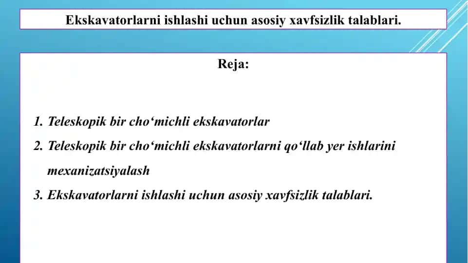 Teleskopik bir cho‘michli ekskavatorlar