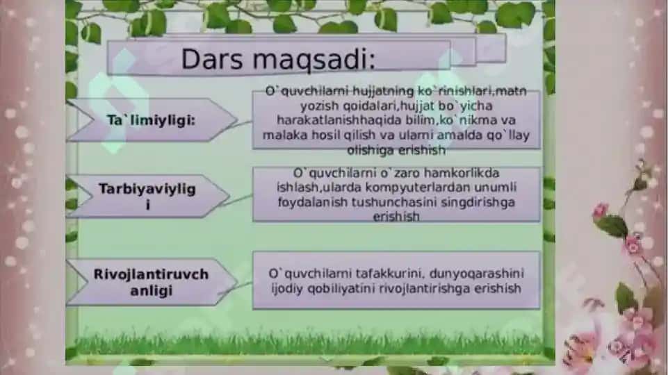 Darslik va o’quv qo’llanmalar bo’yicha fan boblari va mavzularini o’rganish 5