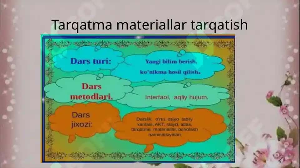 Darslik va o’quv qo’llanmalar bo’yicha fan boblari va mavzularini o’rganish 7