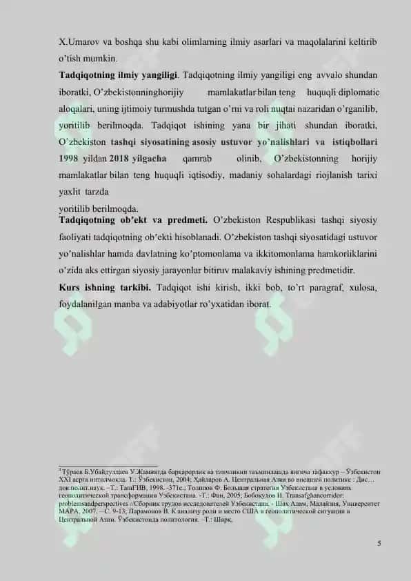 O’zbekiston Respublikasining tashqi savdo siyosati 5