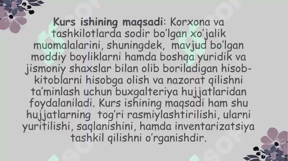 Hujjatlashtirish va inventarizatsiya.buxgalter 4