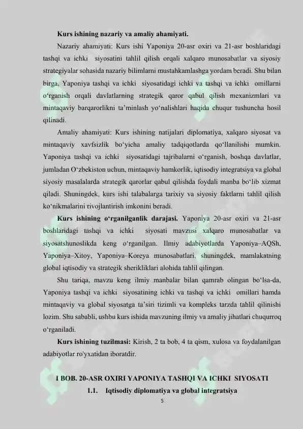 Yaponiya Tashqi va Ichki Siyosati 5