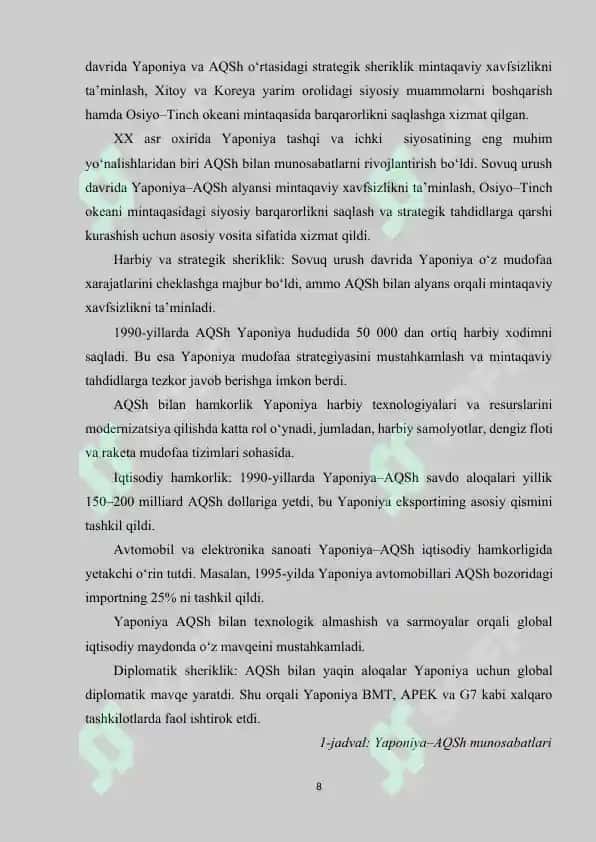 Yaponiya Tashqi va Ichki Siyosati 8
