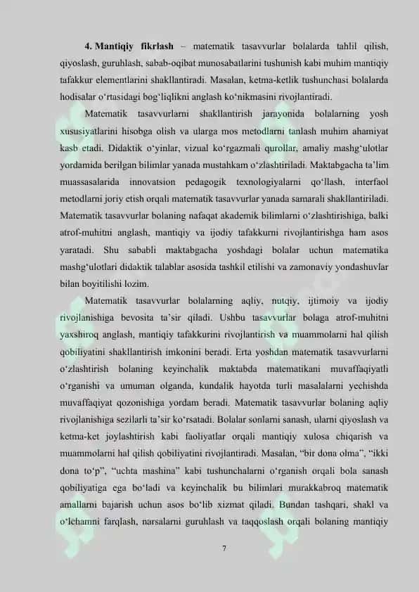 Elementar matematikadan 7