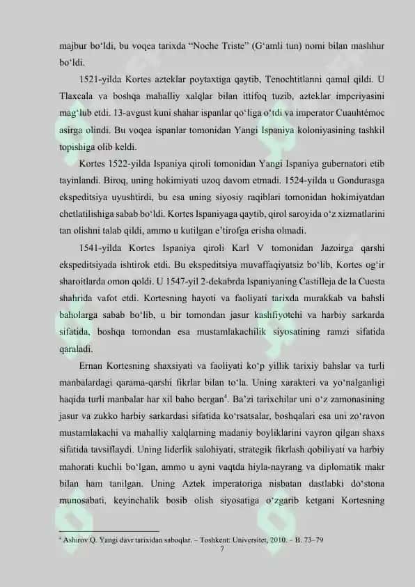 Ernan Kortes va uning "Konkista" siyosati 7