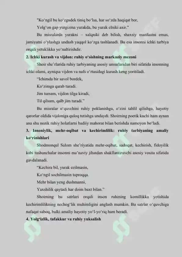 O'zbek she'riyatida ruhiy tarbiya masasi (Shodmonqul Salom she'riyati misolida) 3