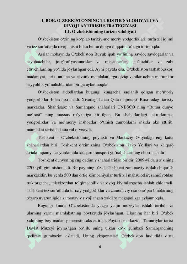 O’zbekiston turistik salohiyati va rivojlantirish strategiyalari 5