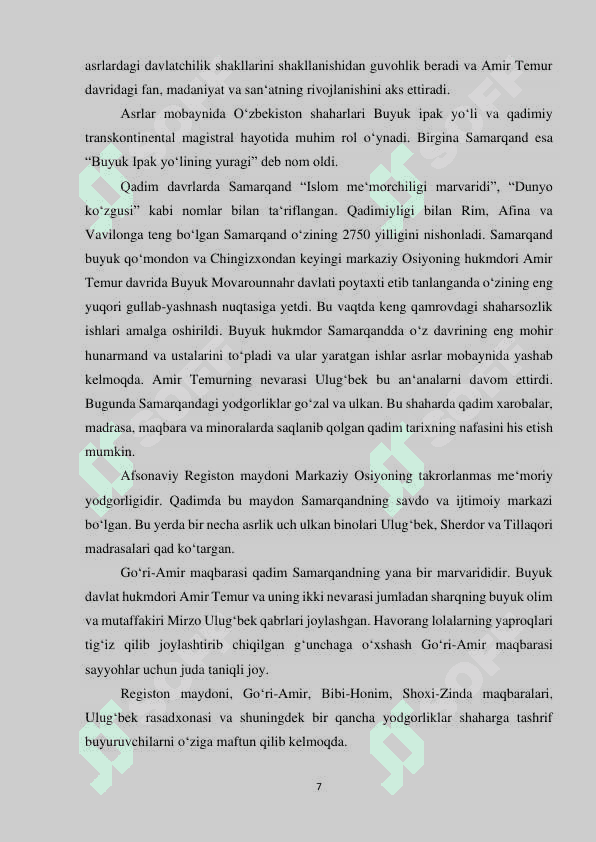 O’zbekiston turistik salohiyati va rivojlantirish strategiyalari 6