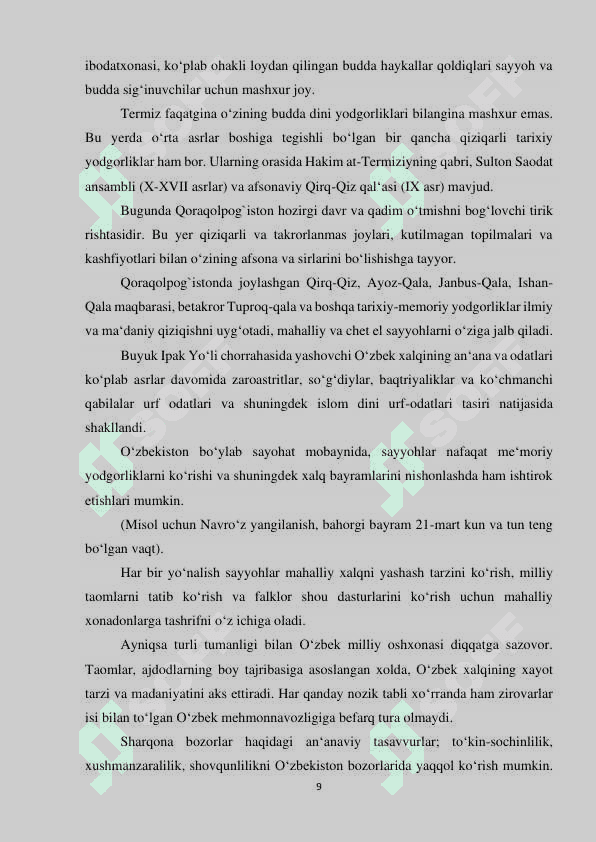 O’zbekiston turistik salohiyati va rivojlantirish strategiyalari 8