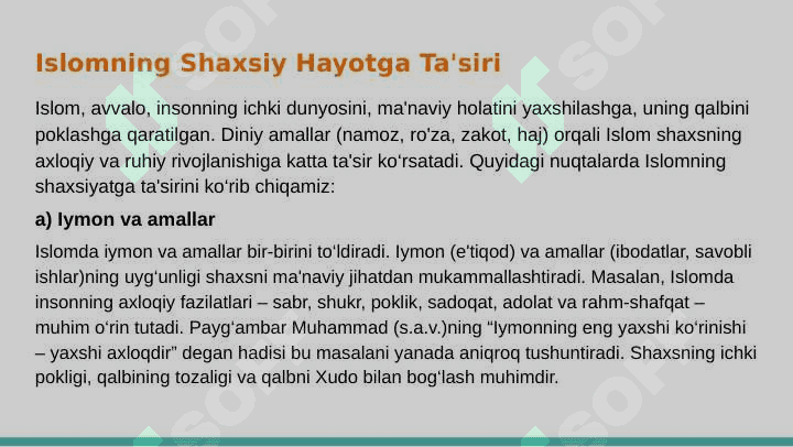 Islom ma'naviyati va ma'rifatining shaxs va jamiyat munosabatlariga ta'siri 3