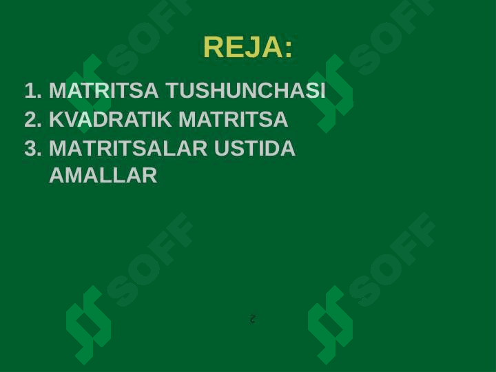 Matritsa .Matritsa ustida amallar 3