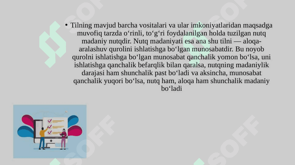 Nutq madaniyati – amaliy jihatdan nutqning хilma-хil muammоlarini tadqiq qiluvchi fan 2