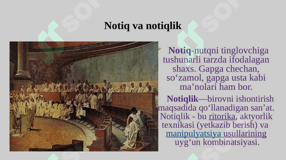 Nutq madaniyati – amaliy jihatdan nutqning хilma-хil muammоlarini tadqiq qiluvchi fan 4
