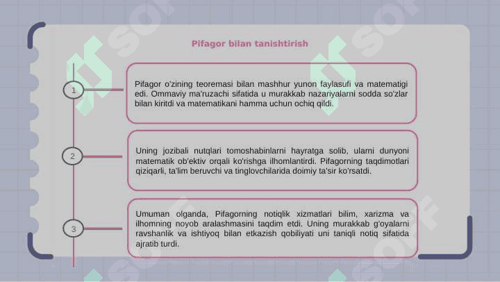 pifagor,uning notiqlik sohasidagi xizmatlari 3