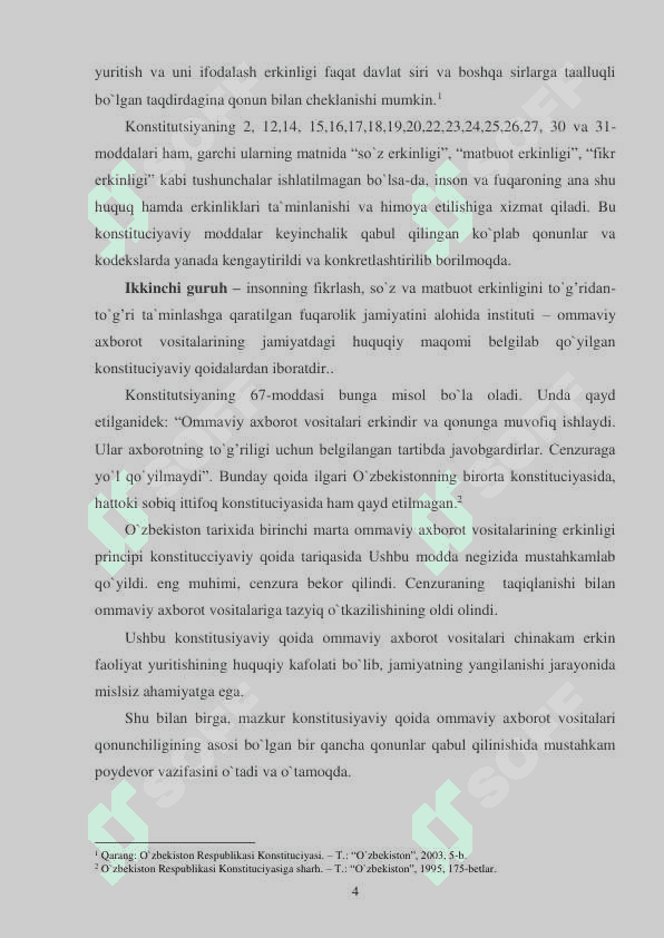 Oʻzbekiston ommaviy axborot vositalari faoliyatini demokratlashtirish 4
