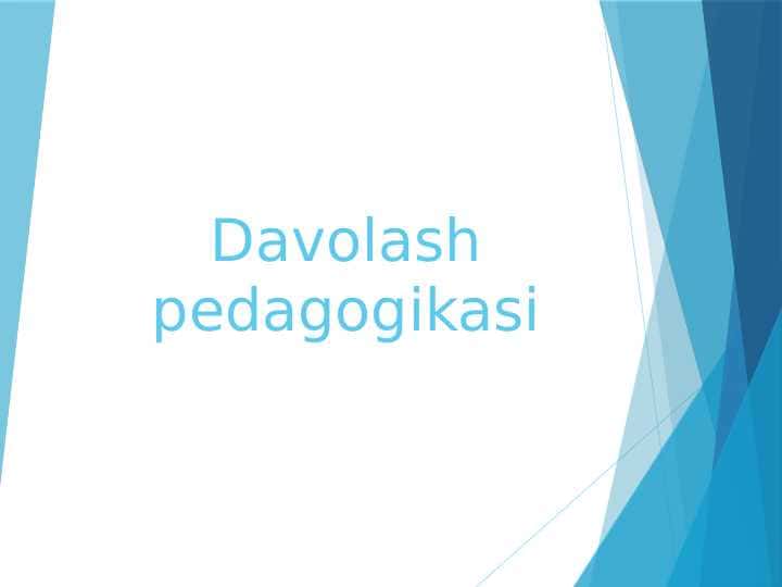 Davolash pedagogikasi 1