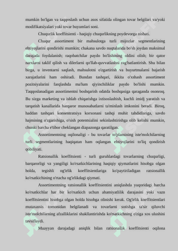 Mahsulot assortimentini boshqarish 7