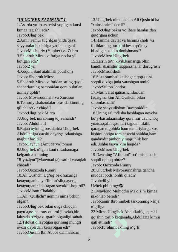 ''ulug'bek_xazinasi''_maxsus_savol_javob 2