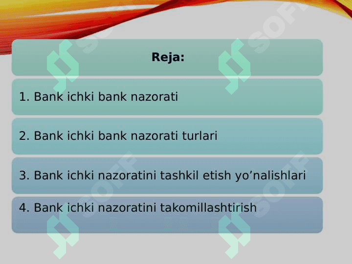 ICHKI BANK NAZORATI VA  UNI TAKOMILLASHTIRISH 2