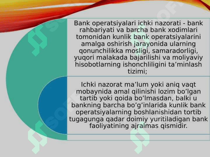ICHKI BANK NAZORATI VA  UNI TAKOMILLASHTIRISH 3
