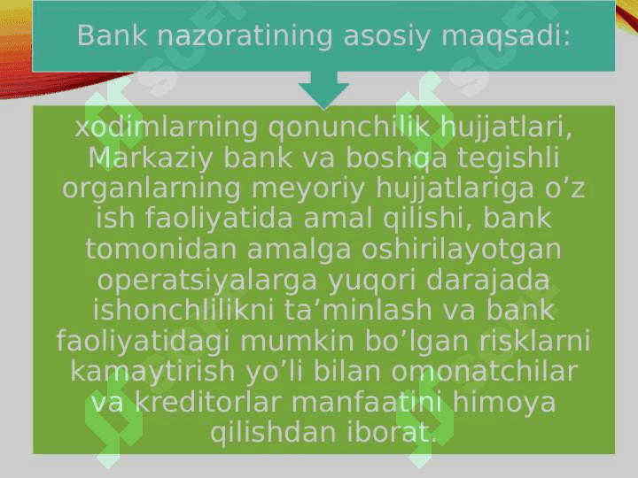 ICHKI BANK NAZORATI VA  UNI TAKOMILLASHTIRISH 7