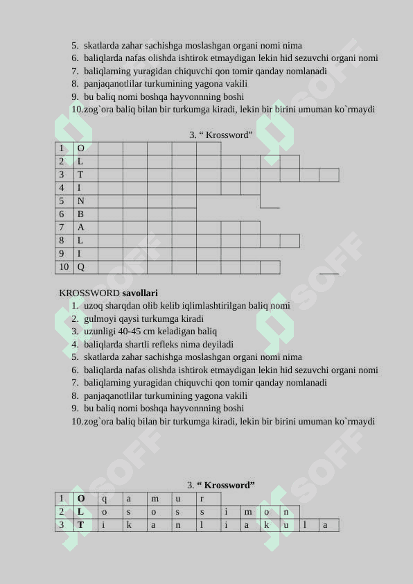 ”Oltin baliq” shiori ostida o`tkazilgan tadbir senariysi 4