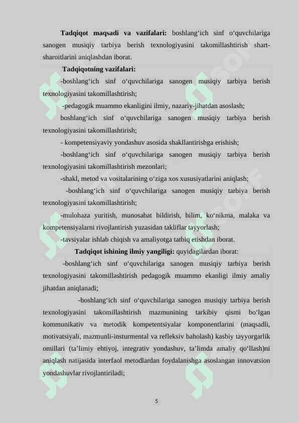 BOSHLANG‘ICH SINF O‘QUVCHILARIGA SANOGEN                            (SOG‘LOM) MUSIQIY TARBIYA BERISH TEXNOLOGIYASINI TAKOMILLASHTIRISHNING NAZARIY ASOSLARI 5