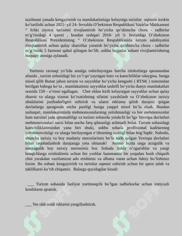 Turizm sohasidagi islohotlar va undagi kamchiliklar 2