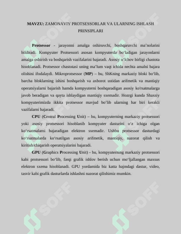 ZAMONAVIY PROTSESSORLAR VA ULARNING ISHLASH PRINSIPLARI 2