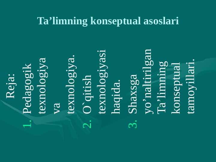 Ta’limning konseptual asoslari 1