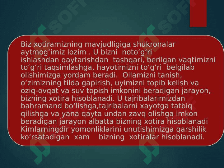 Xotira haqida tushuncha va uning nerv – fiziologik asoslari 8