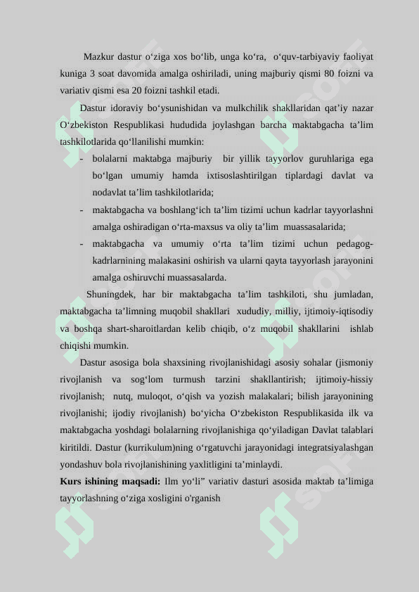 Ilm yoʻli variativ dasturi asosida maktab maktab taʼlimiga tayyorlanishning oʻziga xosligi 6