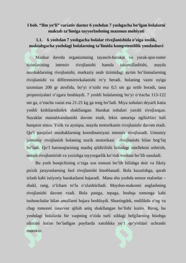 Ilm yoʻli variativ dasturi asosida maktab maktab taʼlimiga tayyorlanishning oʻziga xosligi 8