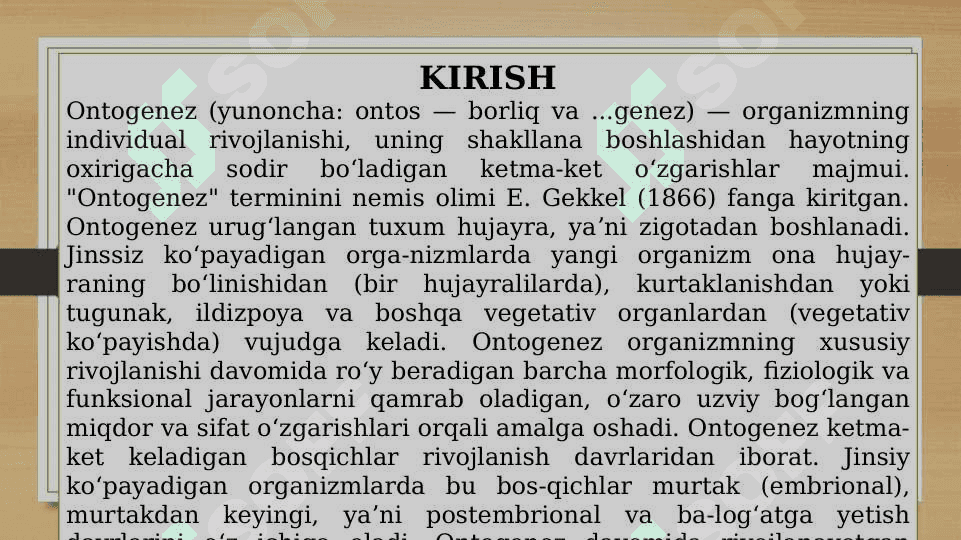 O’simliklar ontogenezining fiziologik tavsifi 3