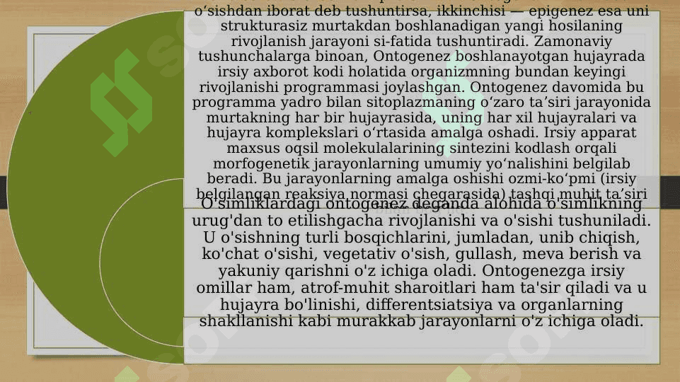 O’simliklar ontogenezining fiziologik tavsifi 4