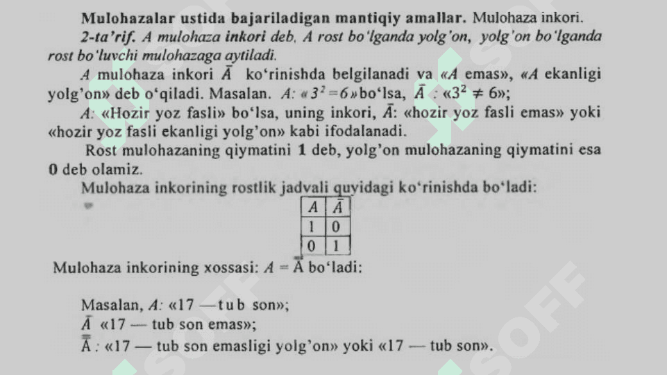 Mulohazalar va ularning berilish usullari. 6