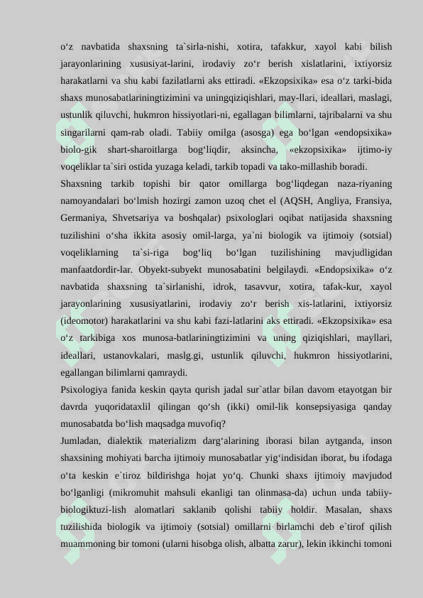 Shaxsni o‘rganish metodlari. 7