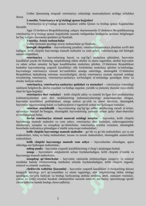 Veterinariya amaliy mashg'ulotlar 2